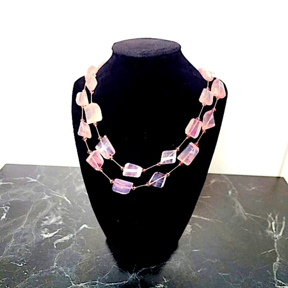 Mother's Day Idea! Hand-crafted Rose Quartz Necklace